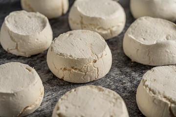 meringue with gray background