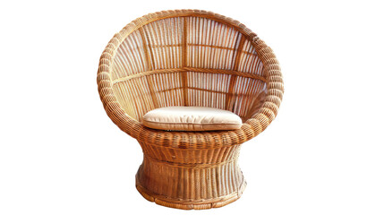 Fototapeta premium Wicker Rattan chair Isolated on transparent