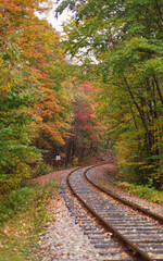 Fototapeta na wymiar railway in autumn