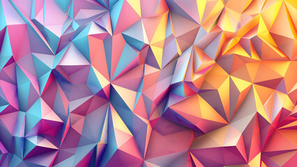 Gradient triangles background with 3D effect.