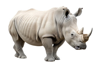 majestic rhino isolated on transparent background