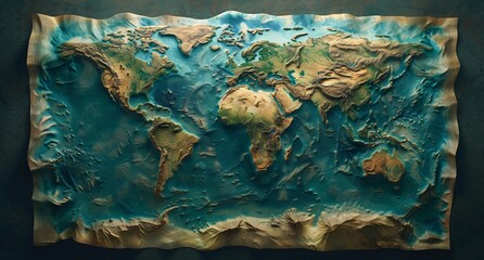 3D world map illustration