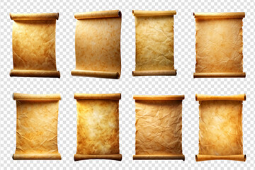 Collection Old paper realistic vector set.