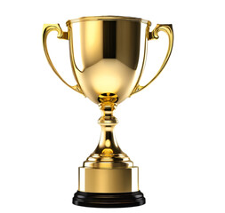 Fototapeta na wymiar Golden Trophy Cup: Isolated on transparent background, Generative Ai
