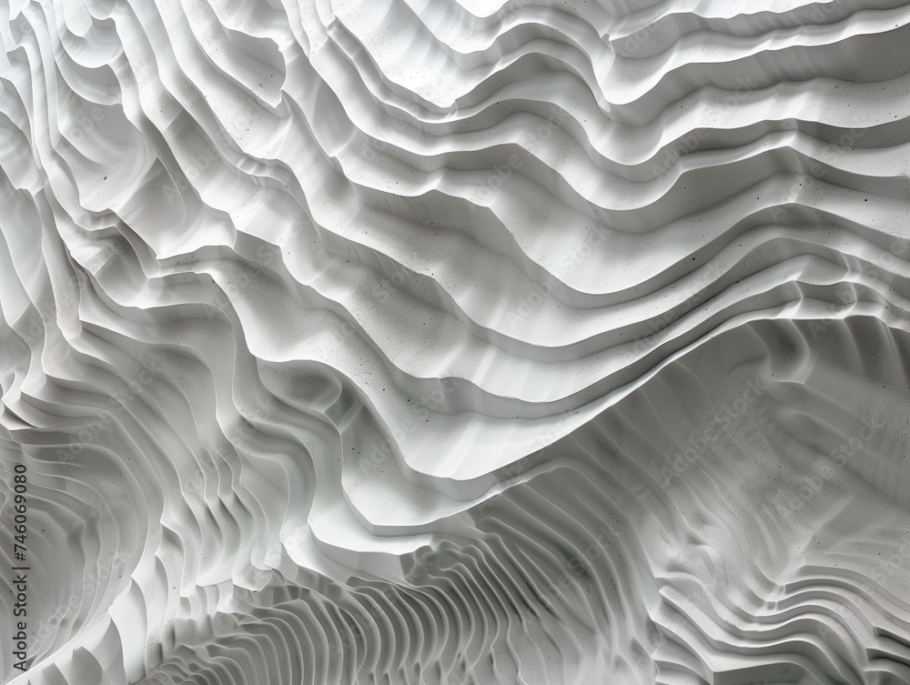 Aufkleber abstract white background with wavy pattern. 3d render illustration.