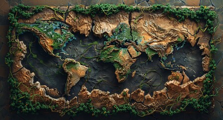 3D world map illustration