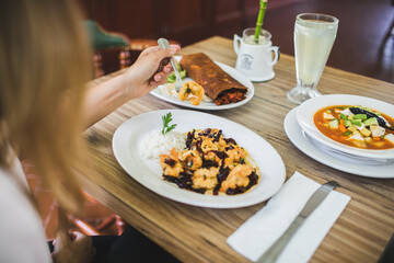 person eating a meal