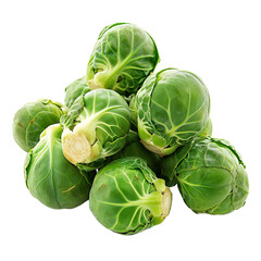 Brussel sprouts isolated on white or transparent background