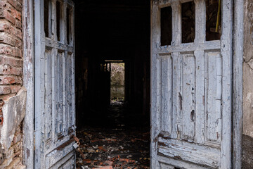 Fototapeta premium Pozo Ibarra, old Ciñera mine, Ciñera de Gordón, Leon, Spain