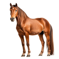 Fototapeta premium Brown horse isolated on white or transparent background