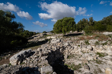 Fototapeta na wymiar Son Fornés site, Montuiri, built in the Talayotic period (10th century BC), Mallorca, Balearic Islands, Spain