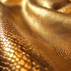 Yellow gold leatherette skin texture close up. - 746073603
