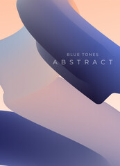 Trendy design template with fluid liquid wavy shapes. Vector Abstract cold tones gradient backgrounds with blue, purple and beige colors. Good for cover, website, flyer, presentation, banner