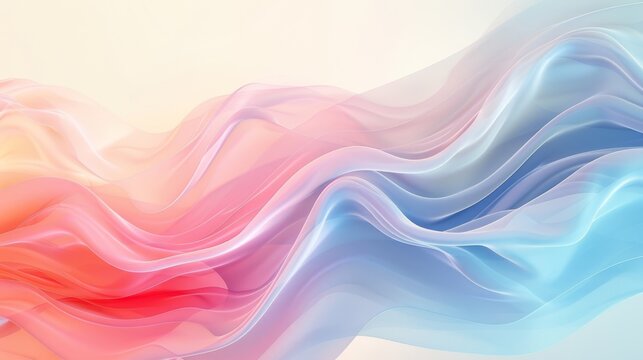 Soft, flowing abstract waves in pastel pink and blue, suitable for creative design or backdrop.