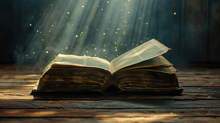 Old vintage book with Magic Lights