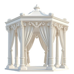 Obraz premium White canopy gazebo with pillar