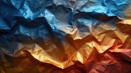  a close up of a multicolored piece of paper that looks like it has been folded in a diagonal diagonal pattern with a red, yellow, blue, orange, yellow, and red, and blue pattern.