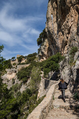 cobbled path to the castle of Alaro, Alaro, Mallorca, Balearic Islands, Spain