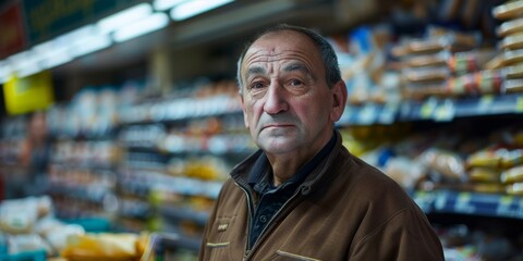 Fototapeta premium supermarket workers portrait Generative AI
