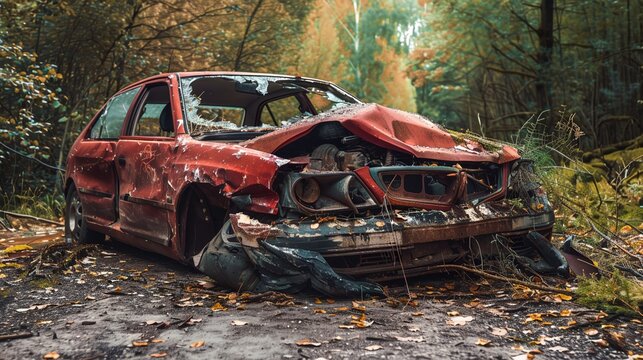 an old rusted car