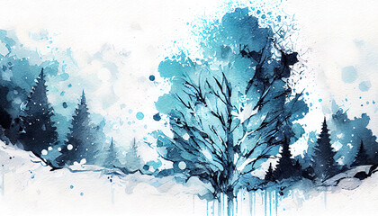 Christmas holiday watercolor background. Ai generated