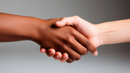 handshake of two honest progressive businessmen after the end of a mutually beneficial successful transaction in the field of investment and real estate	
