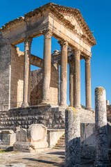 Dugga, Ancient Roman temple, sights of Tunisia, historical buildings