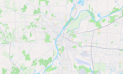 Fototapeta na wymiar Hamilton Ohio Map, Detailed Map of Hamilton Ohio