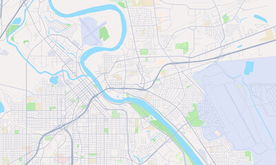 Obraz premium Bossier City Louisiana Map, Detailed Map of Bossier City Louisiana