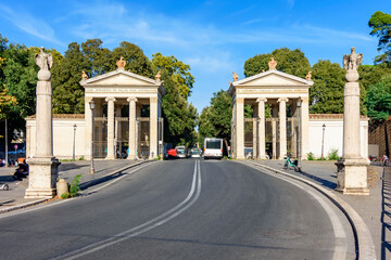Entrance to Villa Borghese park in Rome, Italy - obrazy, fototapety, plakaty