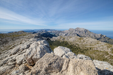 Fototapeta na wymiar Masanella peak, Sierra de Tramontana, 1364 meters, municipality of Escorca, Mallorca, Balearic Islands, Spain