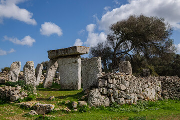 Fototapeta na wymiar Talatí de Dalt prehistoric site, Maó, Menorca, Balearic Islands, Spain