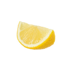 Slice of fresh lemon isolated on white