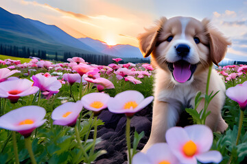 dog in the meadow