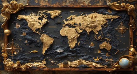 3D world map illustration