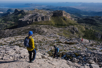 descent to the Puig de Ca pass, Escorca, Mallorca, Balearic Islands, Spain