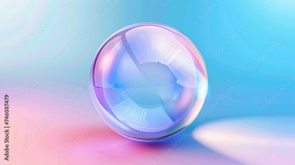 Poster Glass Glossy Sphere with Abstract Background in Raster Mode