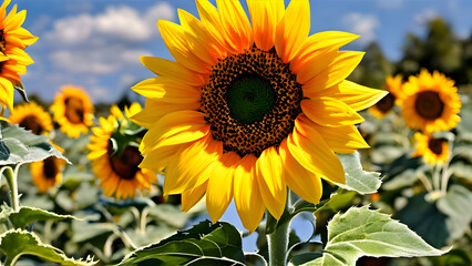 Sun, Field, flowers, sunflower, seeds, blossom, field of sunflowers, crops, cultivation, wallpaper HD background HD, HD