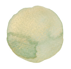 PNG Hand drawn metallic ink Watercolor circle blots. Abstract beige, green, gold glitter texture...