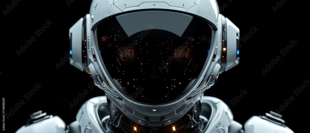 Poster Technology smart robot AI, artificial intelligence by entering command prompt for generating something, Futuristic technology transformation, Chatbot, assistant, secretary.