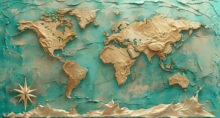 3D world map illustration