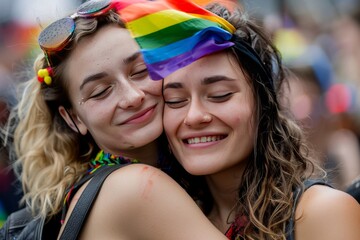 LGBTQ Pride pronoun self determination. Rainbow love link colorful baby pink diversity Flag. Gradient motley colored morph LGBT rightsparade love inclusion pride community