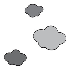 An illustration of cartoon clouds