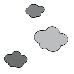 An illustration of cartoon clouds