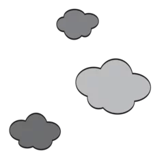 Deurstickers An illustration of cartoon clouds © Brian