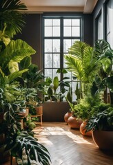 Fototapeta na wymiar illustration, ultimate guide choosing indoor plants enhancing air quality purification your home, houseplants, decor, sustainability, greenery