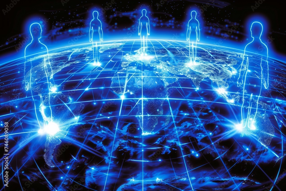 Poster digital human connection and networking across the globe