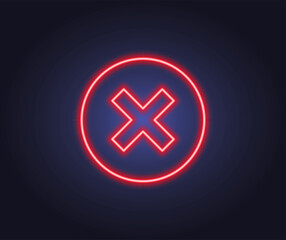 Obraz premium Check failure icon, neon sign. failure check icons for web design. 