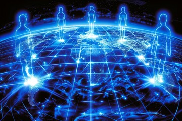 Obraz premium Digital human connection and networking across the globe