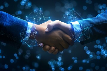 Digital handshake concept with network connections